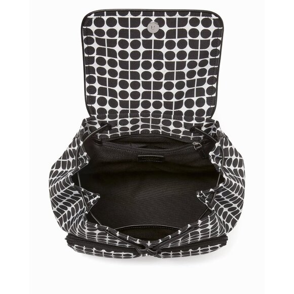New Kate Spade Noel Medium Backpack Jacquard Fabric Black Multi - Picture 4 of 6